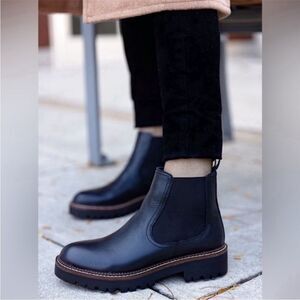 Brand New NWOT Caslon Miller Chelsea Black Leather Boots. Size 9, never worn.